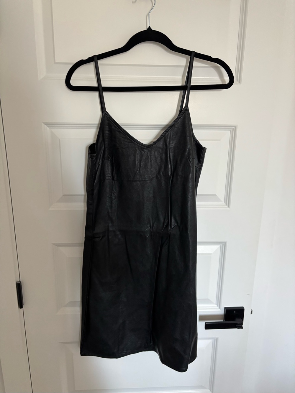 Noisy May Black Faux Leather Mini Dress